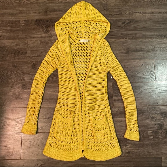 Anthropologie Charlie & Robin knit cardigan hooded yellow - Picture 2 of 9
